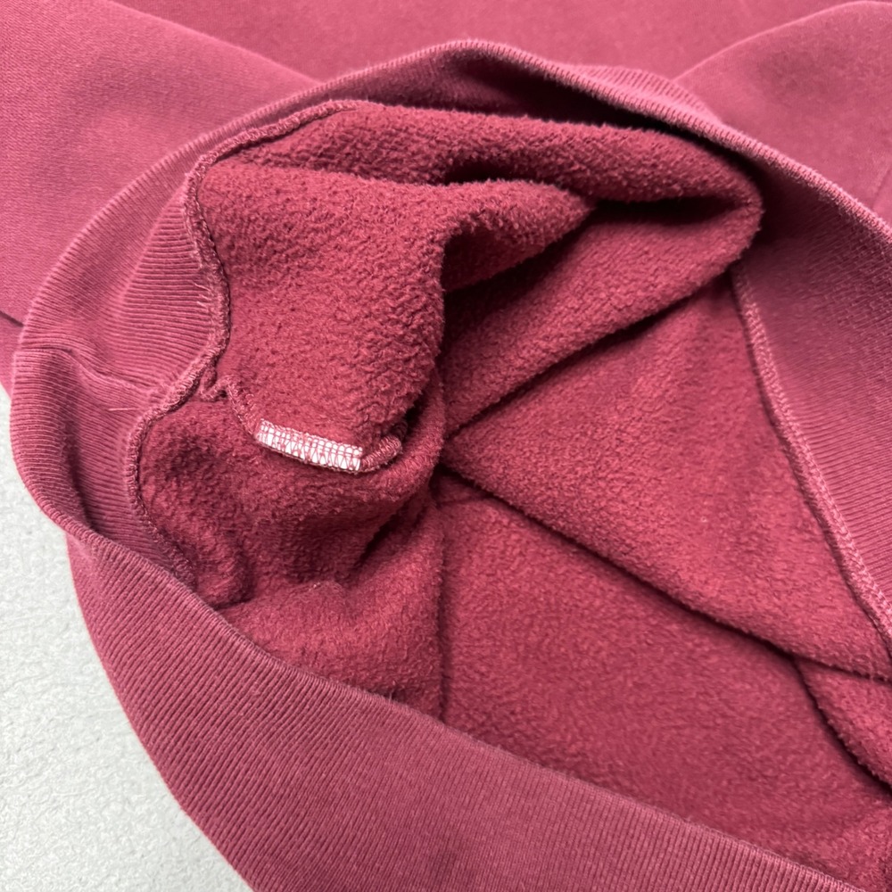 Hollister Hoodie Mens M Burgundy Embroidered Logo Pullover Fleece Sweatshirt - Picture 6 of 7